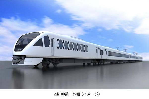 特急「スペーシア」の新型車両（N100系）イメージ（東武鉄道ニュースリリースより）