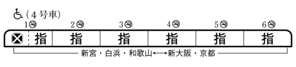 JR西日本の観光列車「パンダくろしお」シートマップ（JR西日本公式サイトより引用）