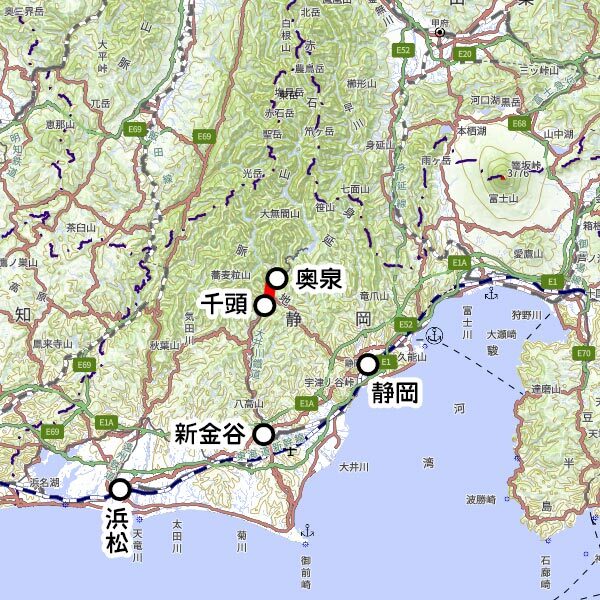 大井川鐵道の観光列車「きかんしゃトビー号」運転区間