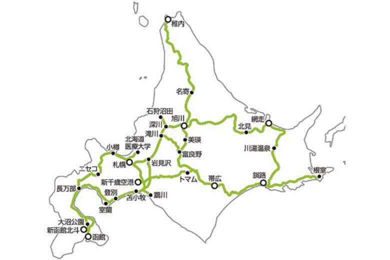 「クーポン de 北海道乗り放題パス」利用可能区間（画像：JR北海道）