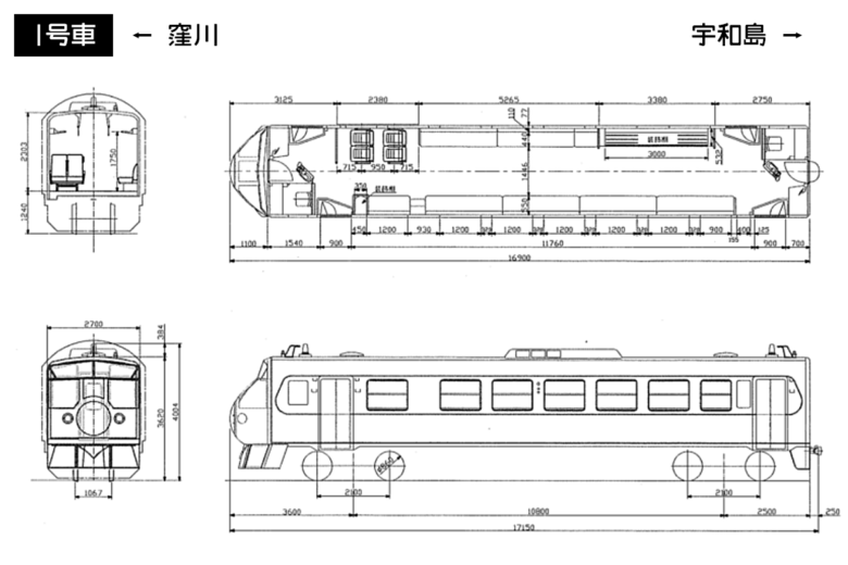 観光列車「鉄道ホビートレイン」シートマップ（JR四国公式サイトより引用）