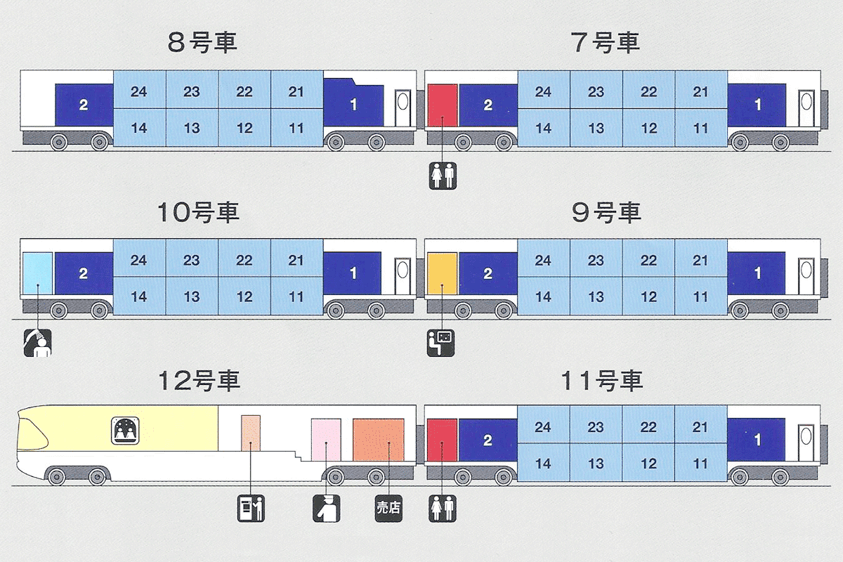 寝台列車「カシオペア紀行」編成表（JR東日本パンフレットより引用）