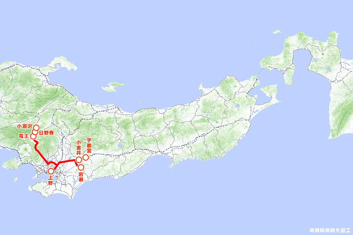 「TRAIN SUITE 四季島」1泊2日コース/冬 運行ルート