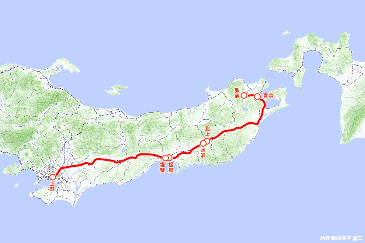 「TRAIN SUITE 四季島」2泊3日コース/冬 運行ルート